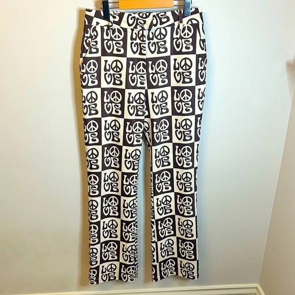 House Of Sunny | All you need is Love Brown & Cream Pants | 70s Boho | Size 8 - Picture 4 of 14